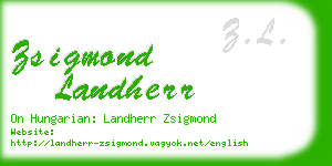 zsigmond landherr business card